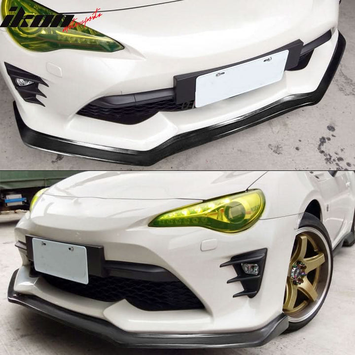 2017-2020 Toyota 86 CS Style Black Front Bumper Lip Front Winglets PU