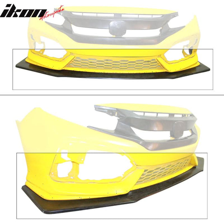 2017-2021 Honda Civic Sport 4Dr IKON V6 Front Bumper Lip Splitter PU