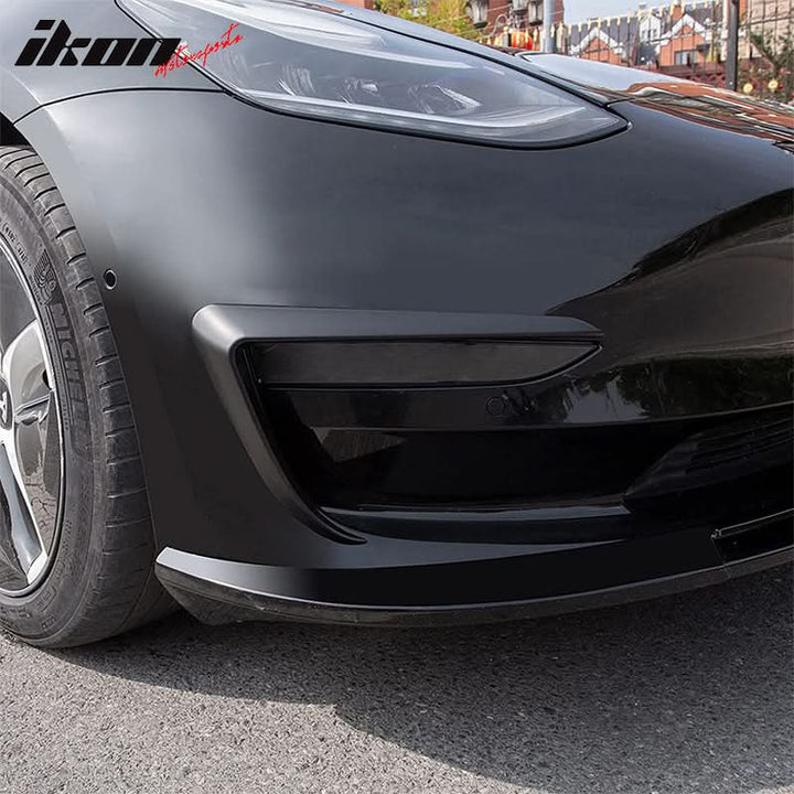2017-2023 Tesla Model 3 Matte Black IKON Style Fog Light Trims ABS 2PC