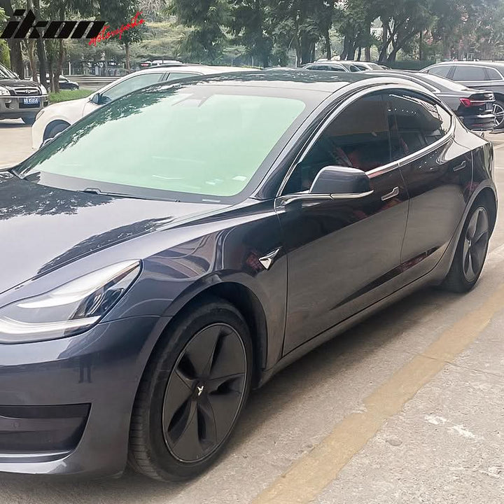2017-2024 Tesla Model 3 Smoke Acrylic Window Visors Deflectors 4PCS