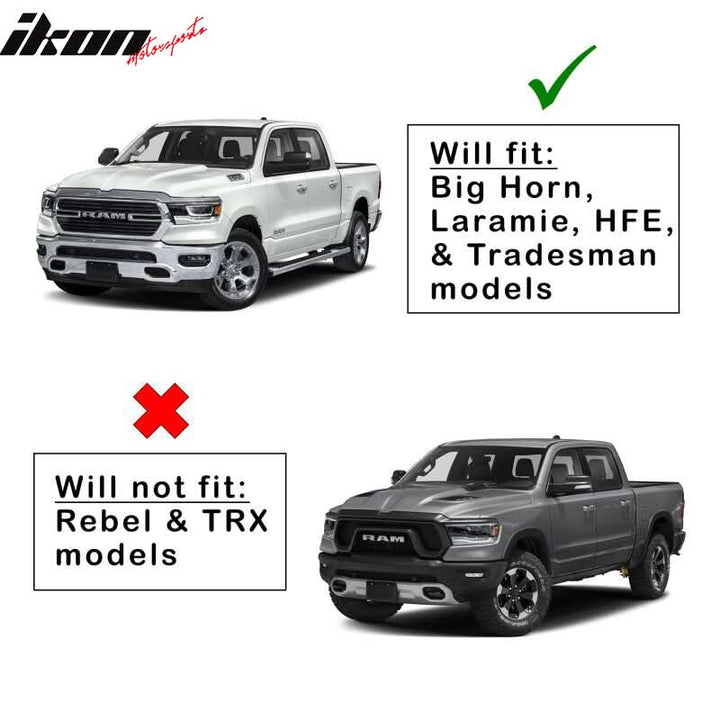 2019-2025 Dodge Ram 1500 Standard Bed Matte Black Fender Flares 4PCS