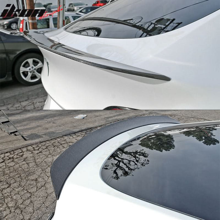 2020-24 Tesla Y Sedan 4-Door IKON Black Rear Spoiler Wing Carbon Fiber