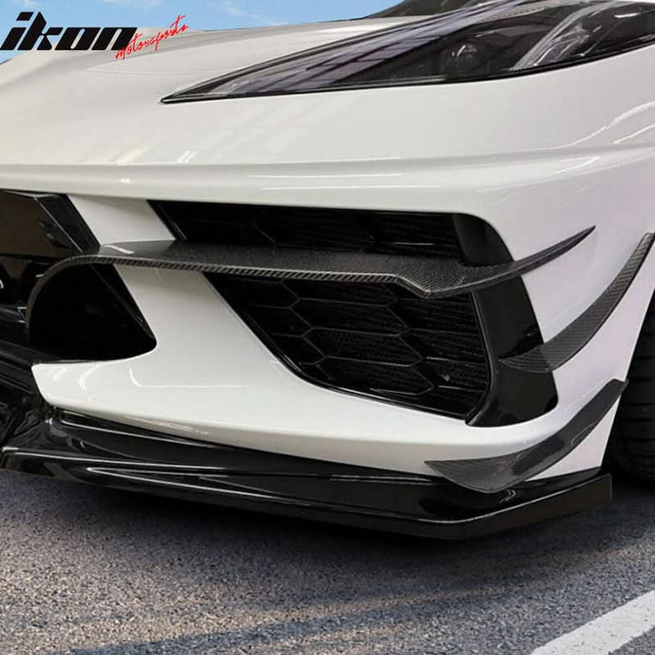 2020-2025 Chevrolet Corvette IKON Front Canard Splitter Carbon Fiber