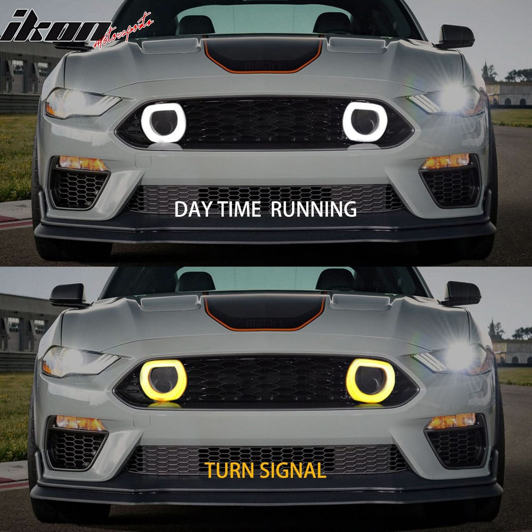 2021-2023 Ford Mustang Mach 1 Car Front Grille Black W/ LED Lamp ABS