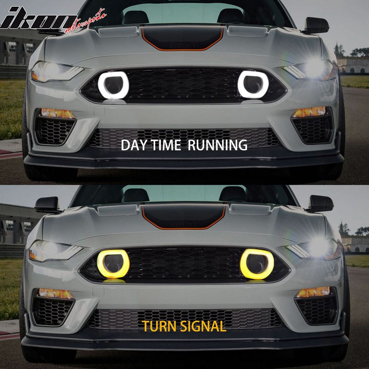 2021-2023 Ford Mustang Mach 1 Car Front Grille Black W/ LED Lamp ABS
