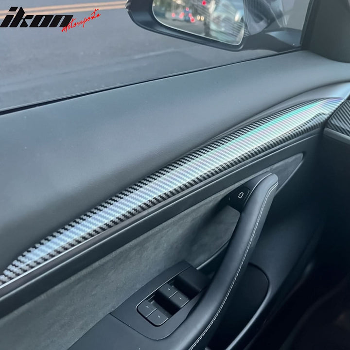 2021-2023 Tesla 3 & 2023 Y Carbon Fiber Center Front Door Panel ABS