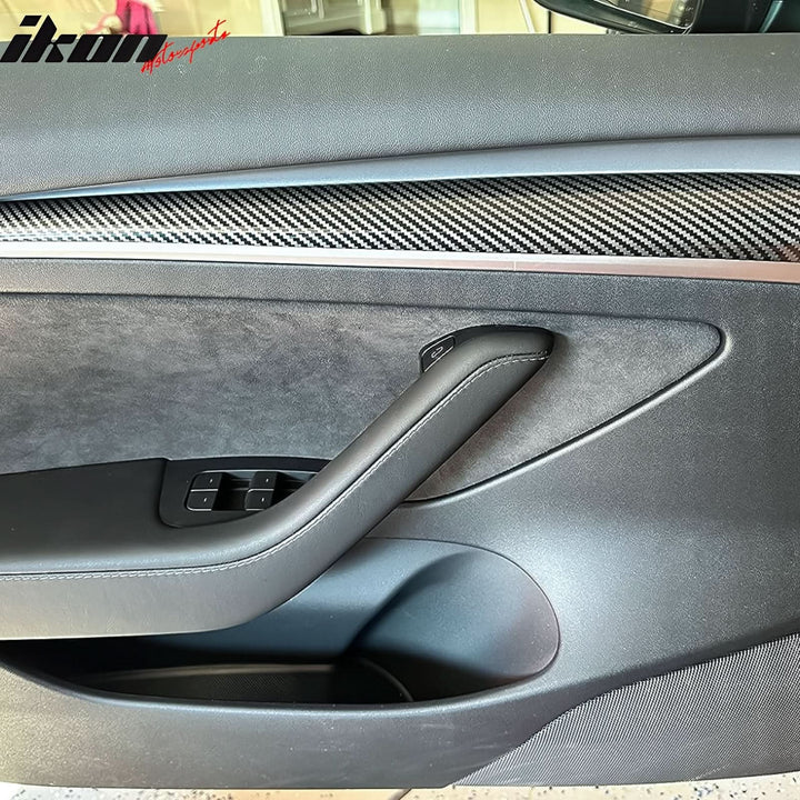 2021-2023 Tesla 3 & 2023 Y Carbon Fiber Center Front Door Panel ABS