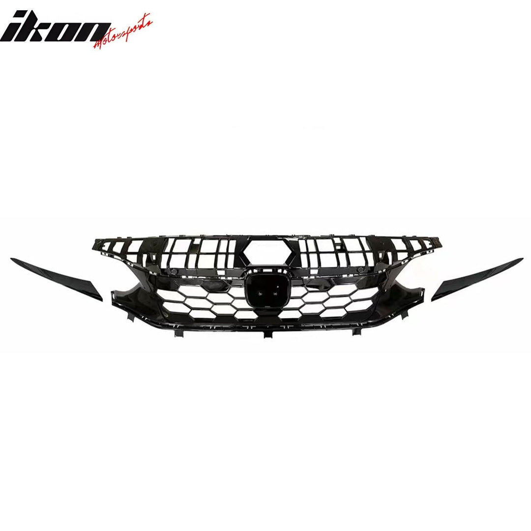 2022-2024 Civic Hatchback & SI OE Style Front Upper Grille Gloss Black