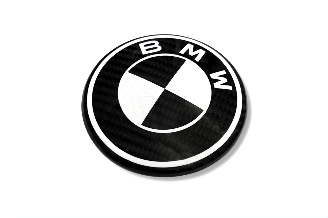 BMW Roundel Emblem Covers - Full Carbon Fiber Black and White Style