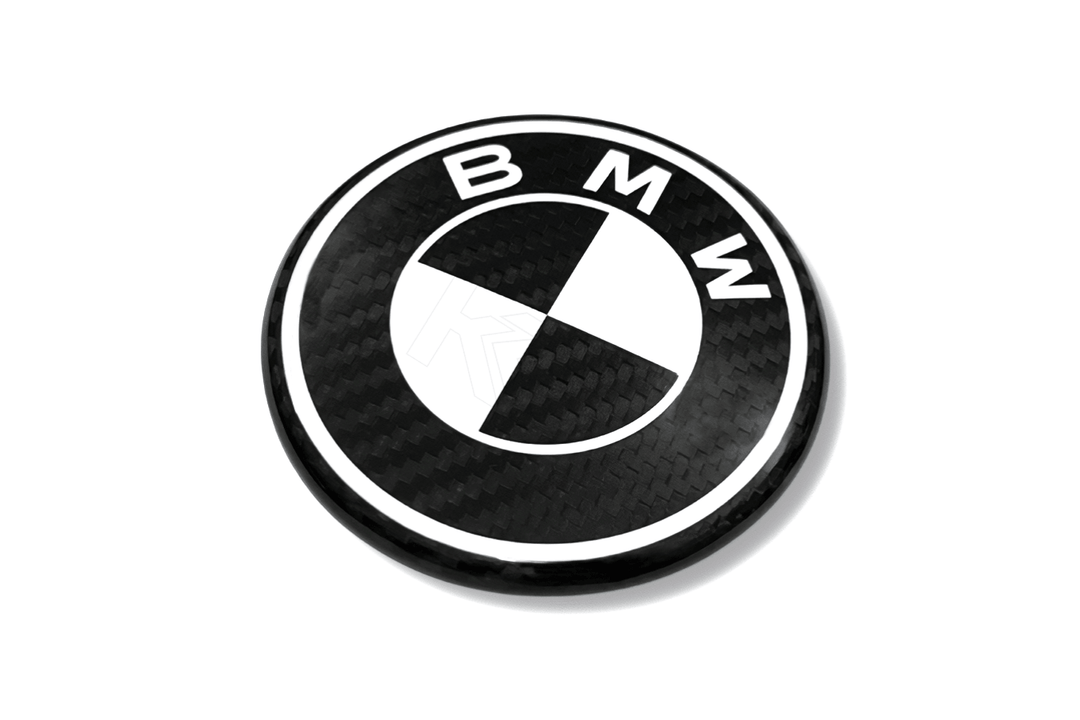 BMW Roundel Emblem Covers - Full Carbon Fiber Black and White Style