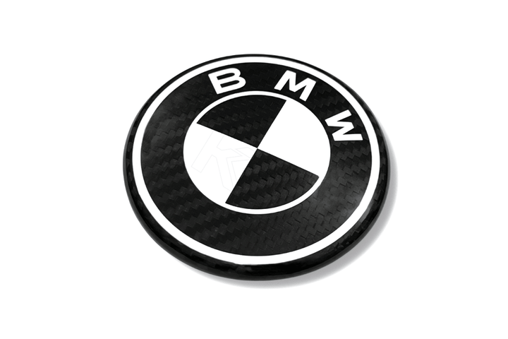 BMW Roundel Emblem Covers - Full Carbon Fiber Black and White Style