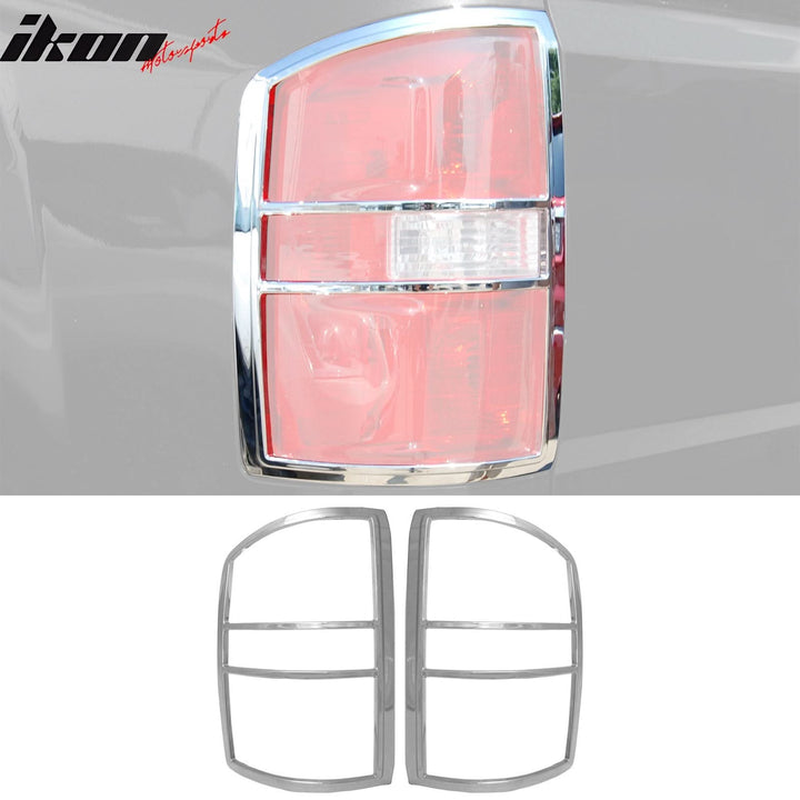 2014-2018 GMC Sierra Chrome ABS Tail Lights Frame Bezel Trim Pair