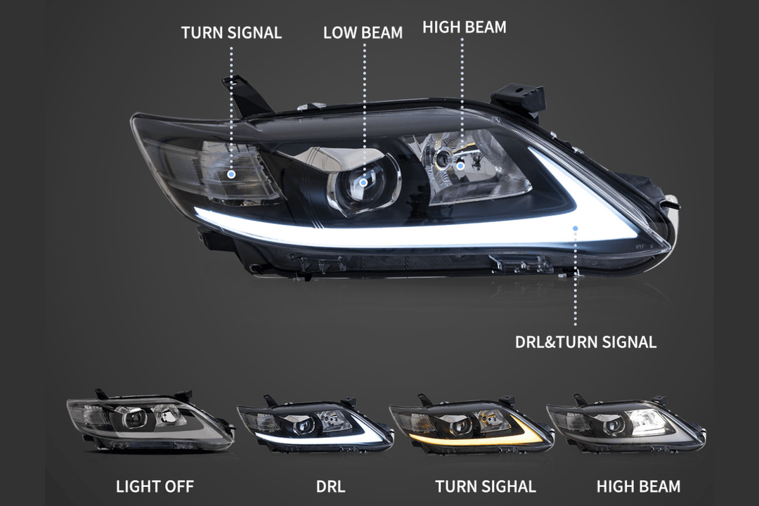 Toyota Camry 6th Gen XV40 Facelift Regular Models Sedan Projector Headlights Upgrade (2009-2011)
