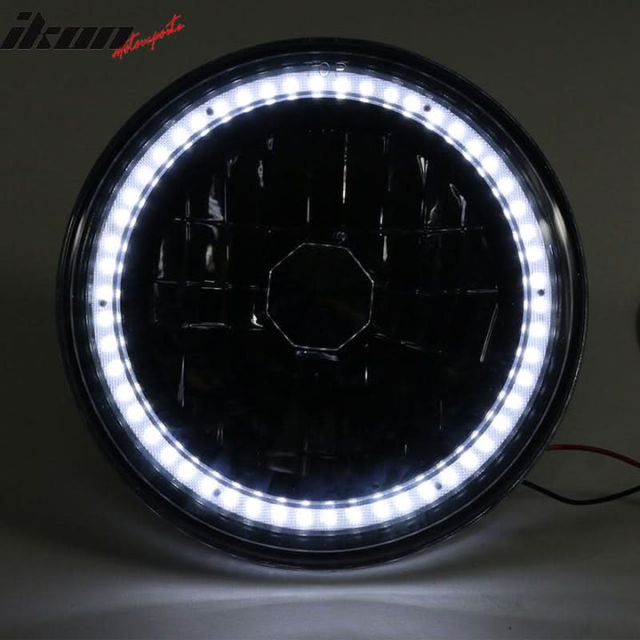 Universal 7" H6024 6014gen White Ring H4 Bulb Angel Eye Headlight