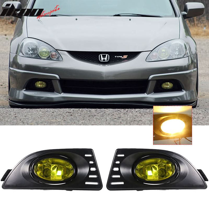 2005-2007Â Acura RSX Yellow Lens 2PCS Front Bumper Fog Lights Lamp