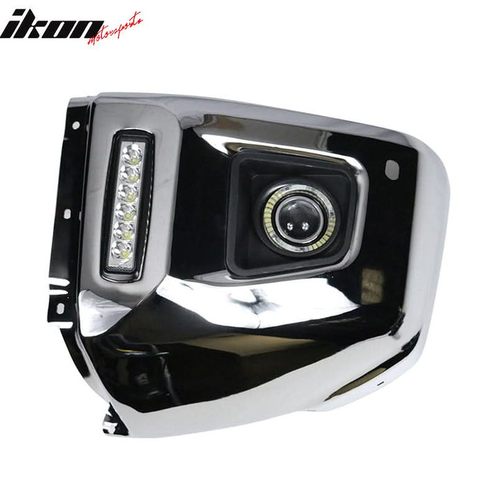 2014-2019 Toyota Tundra Chrome Halo Projector LED Bumper Fog Lights