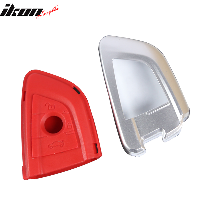 For BMW Blade 3 Car Remote Key Fob Shell Holder Case Cover Silver Red