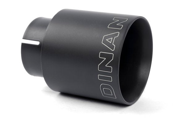 Dinan Double-Walled 4" Clamp-On Exhaust Tip (Black Ceramic) Black - 4" Outlet, 3" Inlet