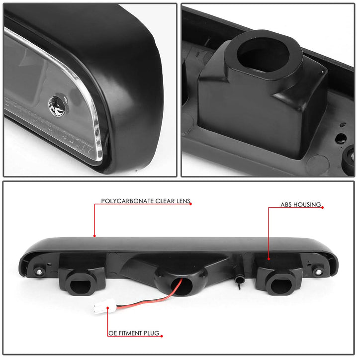 92-97 Ford F-150 Bronco F-250 F-350 LED 3rd Brake Light Black