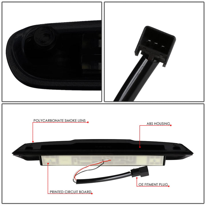 07-14 Chevrolet Silverado GMC Sierra 3D LED Third Brake Light Black