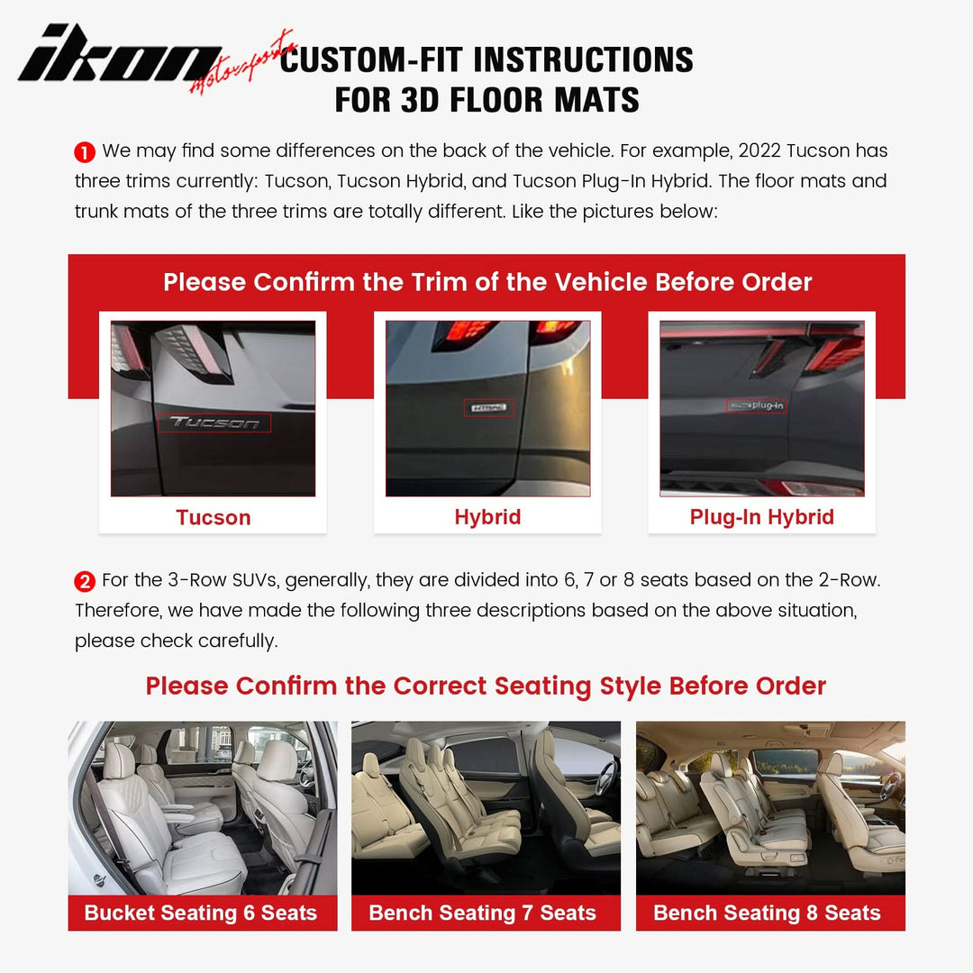 Car Floor Mat for 2023-2025 Honda CR-V All Weather 3D Front Rear  Line
