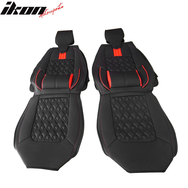 2016-2021 Honda Civic Seat Covers PU Leather Car Cushion w/ Lumbar