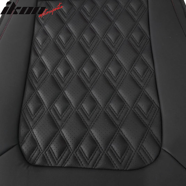 2016-2021 Honda Civic Seat Covers PU Leather Car Cushion w/ Lumbar