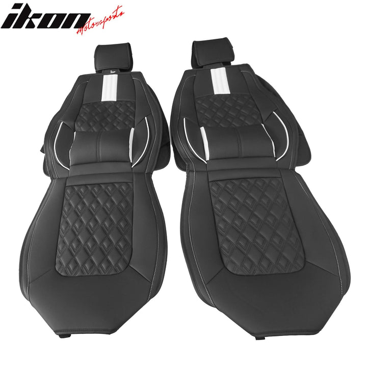 2016-2021 Honda Civic Seat Covers PU Leather Car Cushion w/ Lumbar