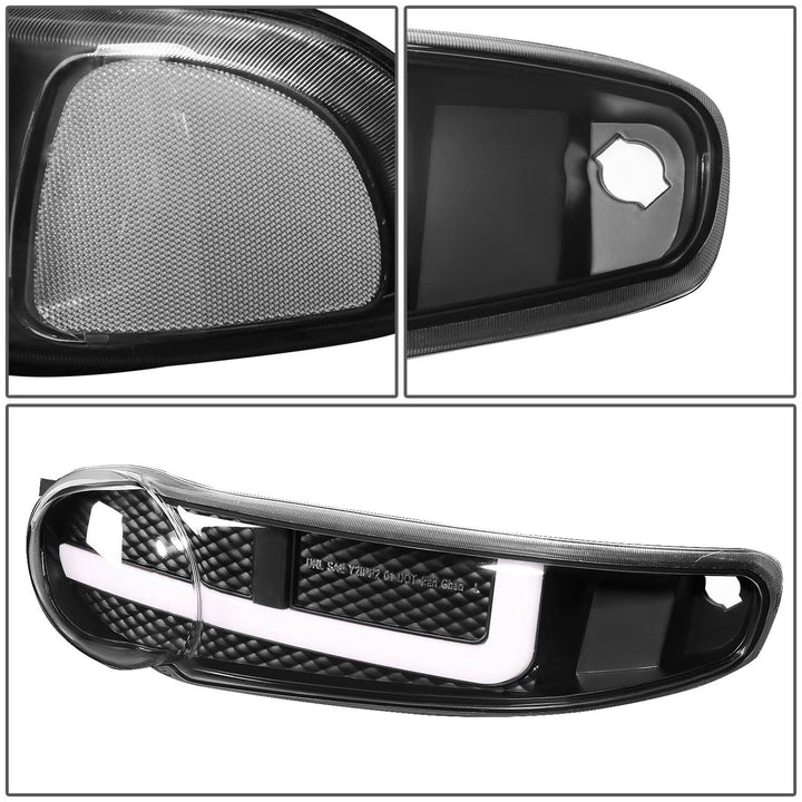 01-07 GMC Sierra / Yukon Denali LED DRL Headlights 4PC Black