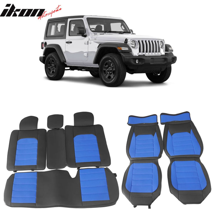 2007-2025 Jeep Wrangler JK JL Leather Car Seat Cover w/ Pocket