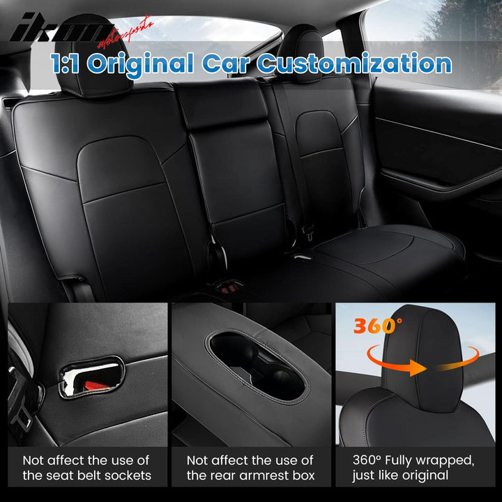 2020-2024 Tesla Model Y Front Rear 5-Seat Seat Covers Leather