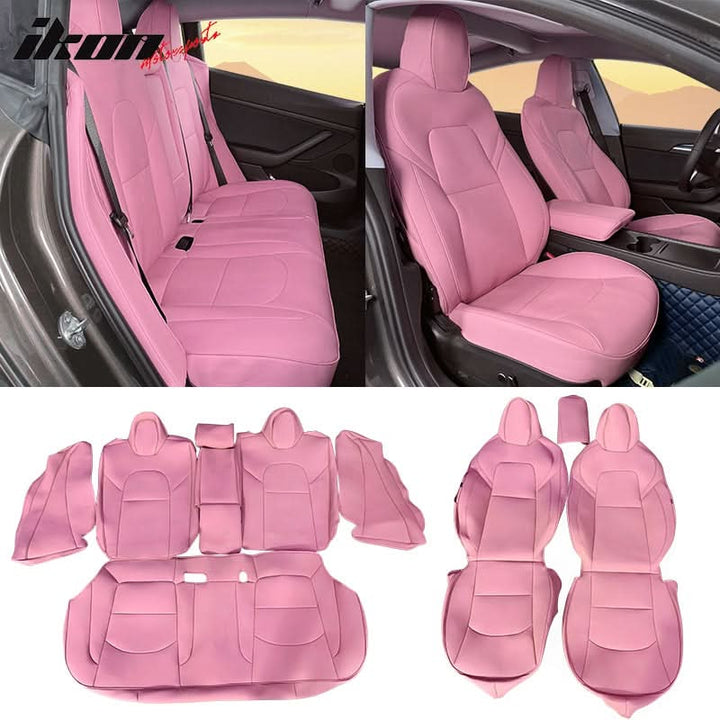 2017-2023 Tesla Model 3 Front Rear 5-Seat Seat Covers Leather