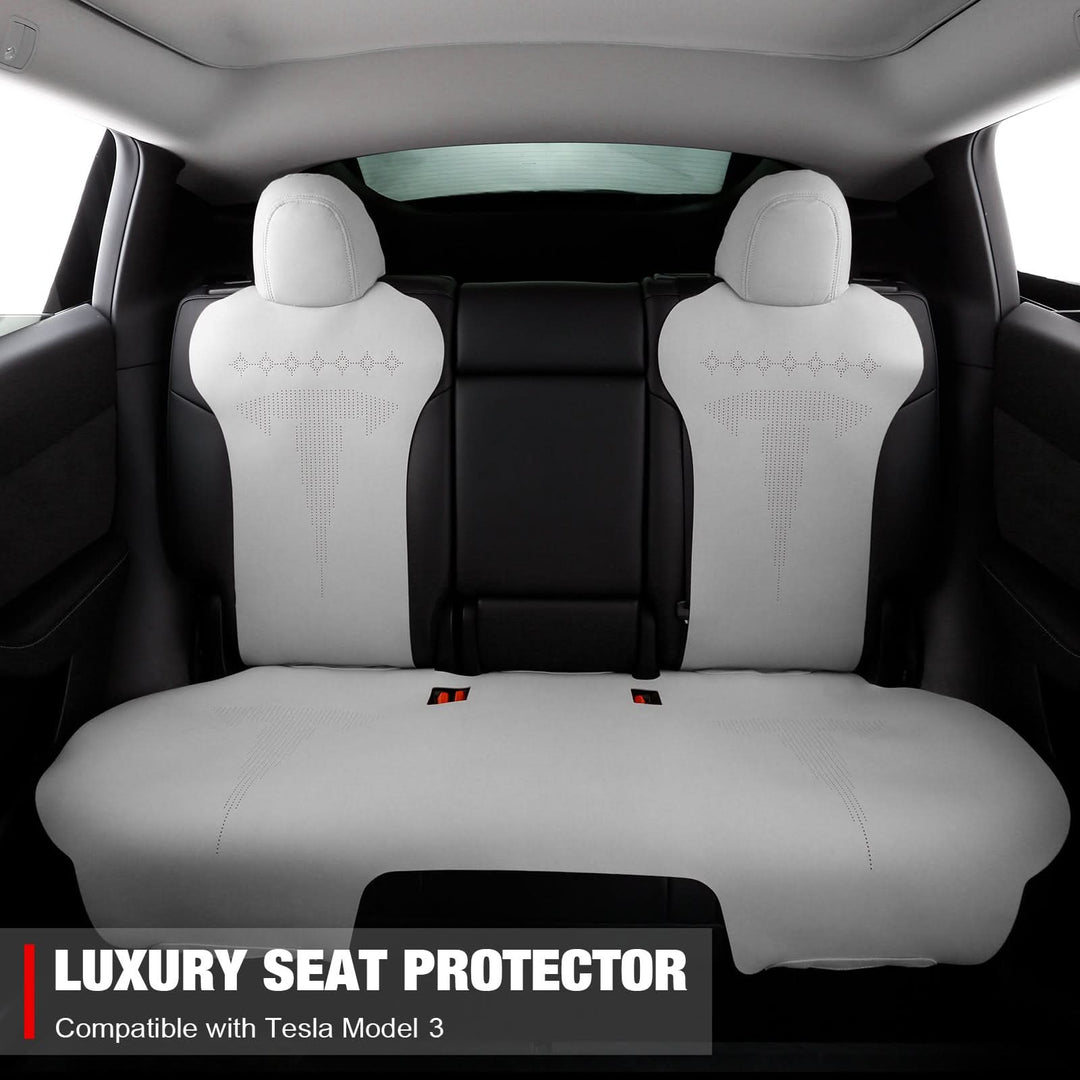 2017-2023 Tesla Model 3 Seat Covers Cushions V2 Suede Leather