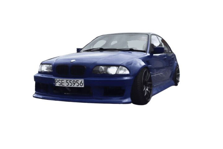 BMW 3-Series E46 Sedan Full Over Fender Kit with Vented Front Fenders - ABS OR Fiberglass