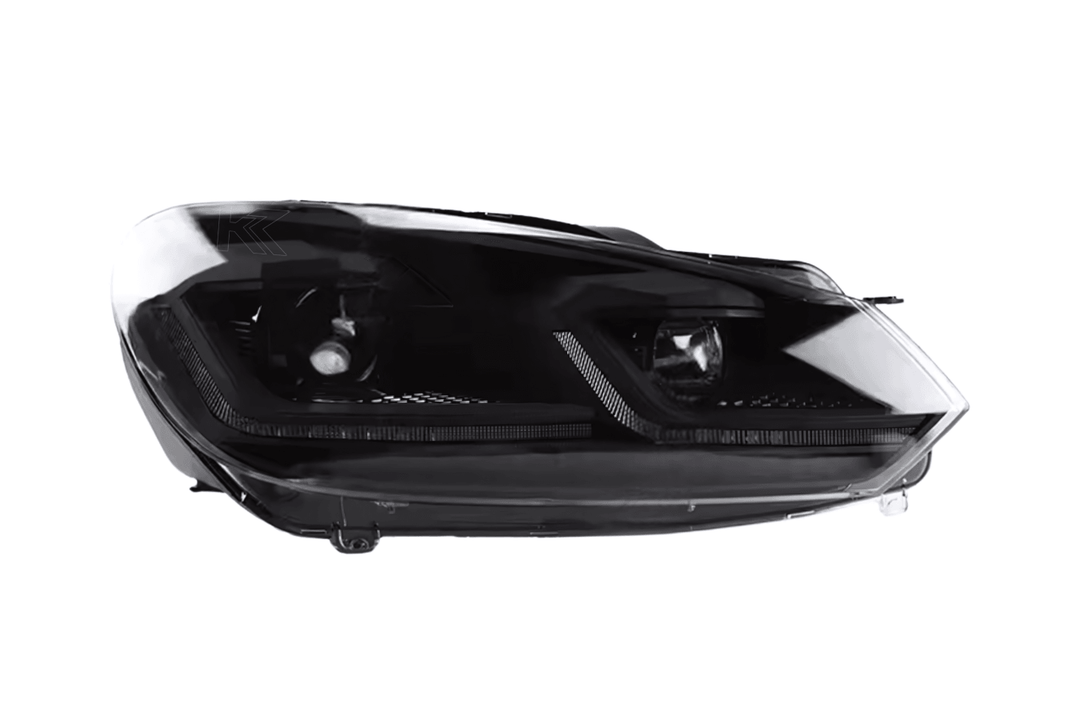 Volkswagen Golf MK6 Red, Silver, and Black Projector with Dynamic Signal LED Headlights (2009 - 2013)