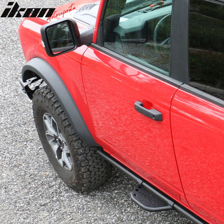 2021-2025 Ford Bronco 2/4 Dr Black Rock Rail Side Step Tungsten Steel