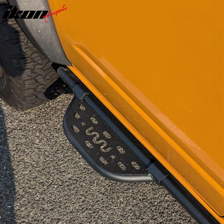 2021-2025 Ford Bronco 2/4 Dr Black Rock Rail Side Step Tungsten Steel