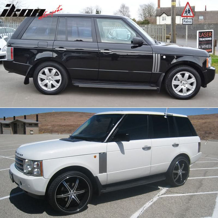 2003-2012 Land Rover Range Rover OE Silver Rubber Black Running Board