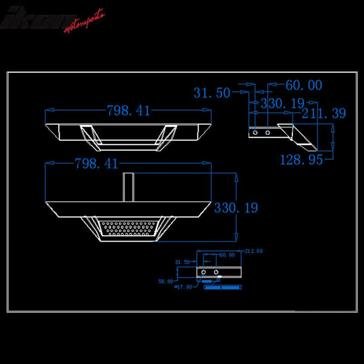 Universal Pick Up Trunk V2 Black Powder Coated Step Bumper Guard Steel