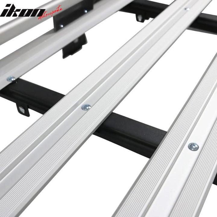 Universal Silver Roof Rack Luggage Carrier W/ Cross Bar Aluminum