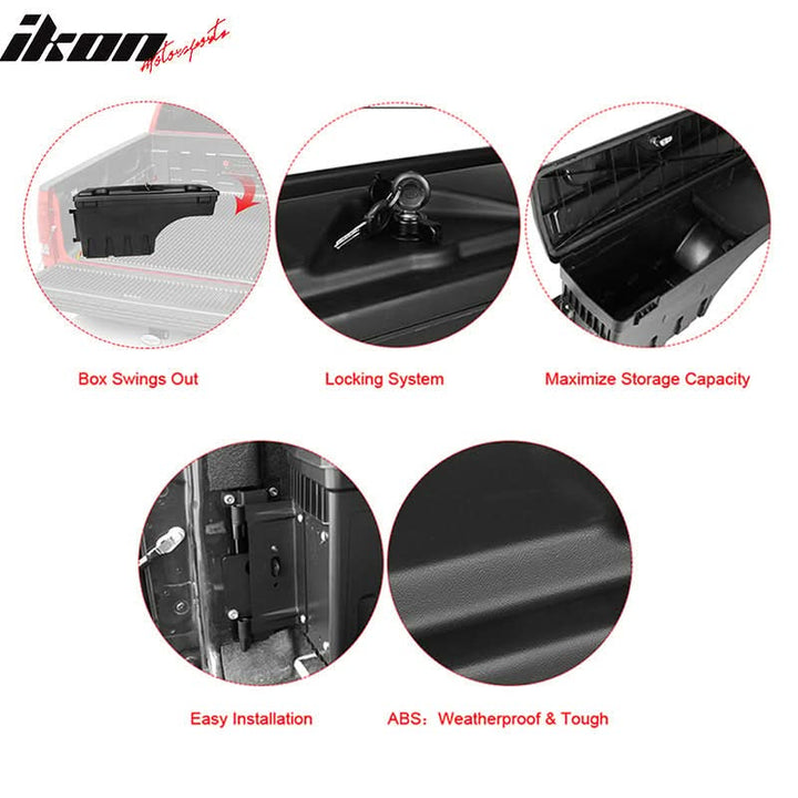 2007-2019 Toyota Tundra Black Truck Bed Storage Box Driver Side ABS