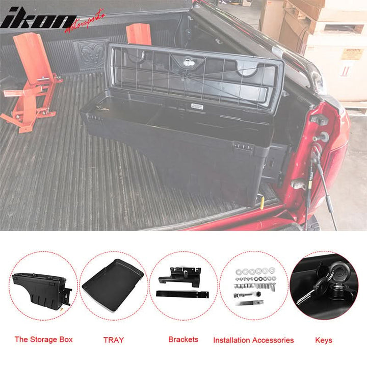 2007-2019 Toyota Tundra Black Truck Bed Storage Box Passenger Side ABS
