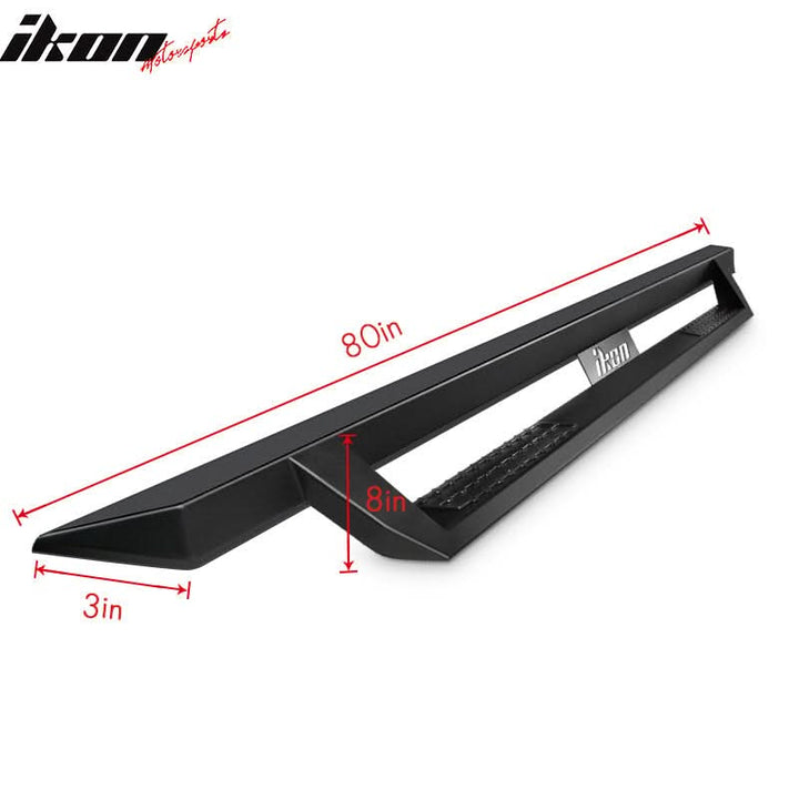 2007-2021 Toyota Tundra Double Cab IKON V1 Black Running Boards Steel
