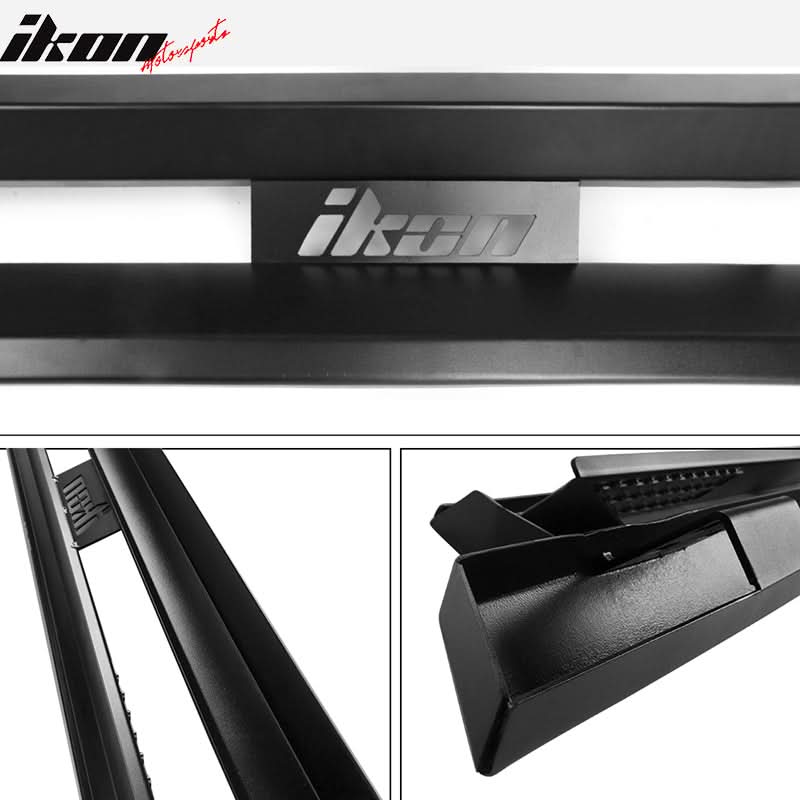 2007-2021 Toyota Tundra Double Cab IKON V1 Black Running Boards Steel