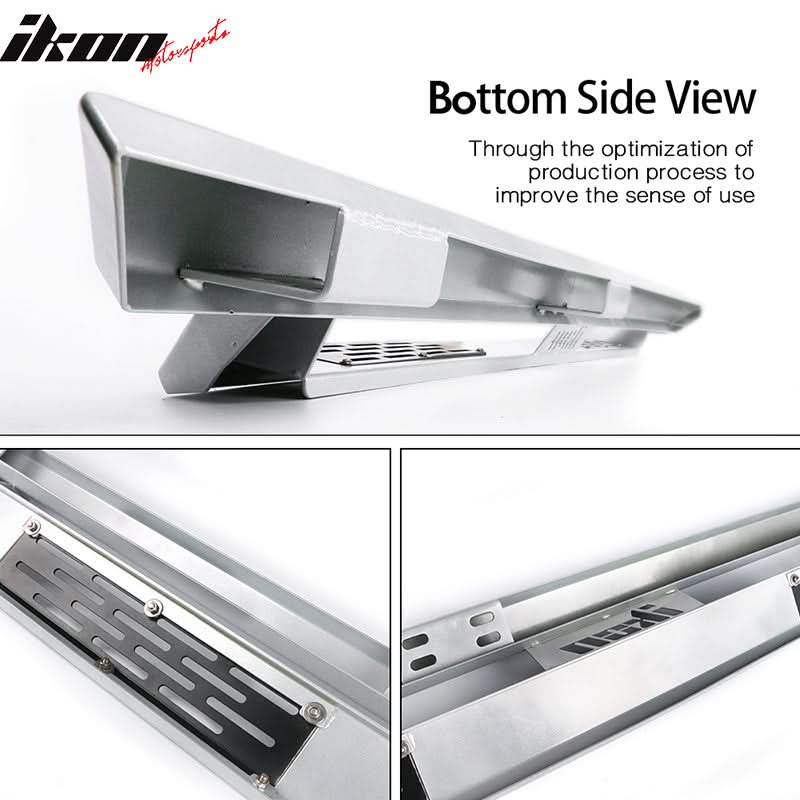 2007-2021 Toyota Tundra Crew Max IKON V1 Silver Running Boards Steel