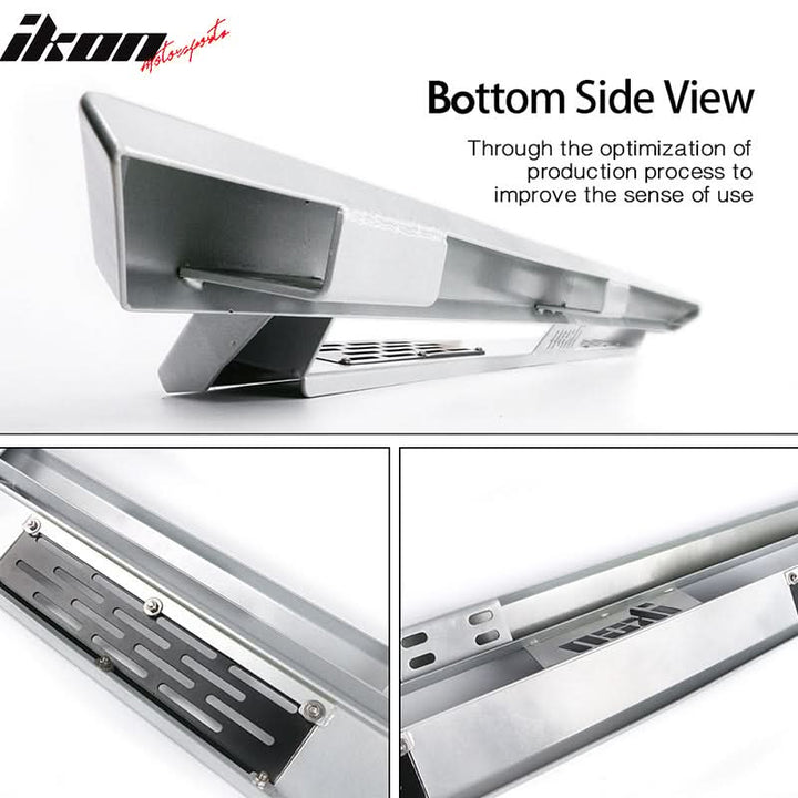 2007-2021 Toyota Tundra Crew Max IKON V1 Silver Running Boards Steel