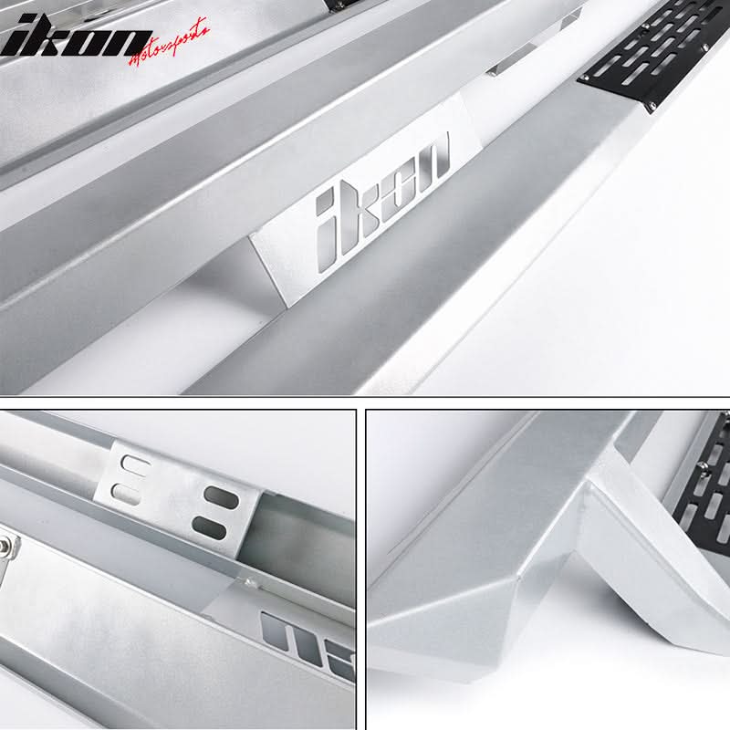 2007-2021 Toyota Tundra Crew Max IKON V1 Silver Running Boards Steel