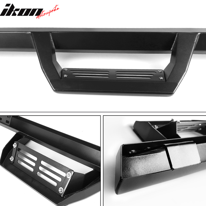 2009-2023 Dodge Ram 2500 3500 IKON V2 Black Running Boards Solid Steel