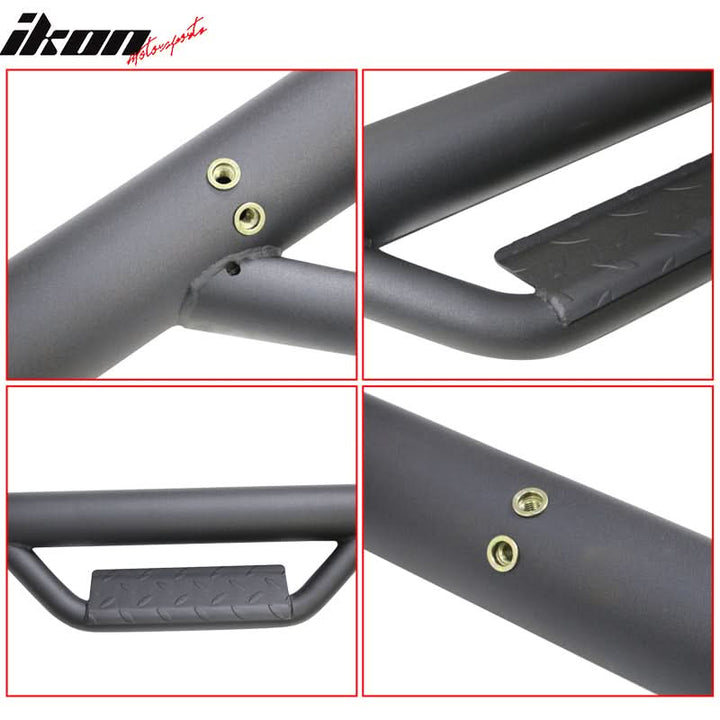 2005-2022 Toyota Tacoma Quad Cab OEM Style Black Running Boards Steel