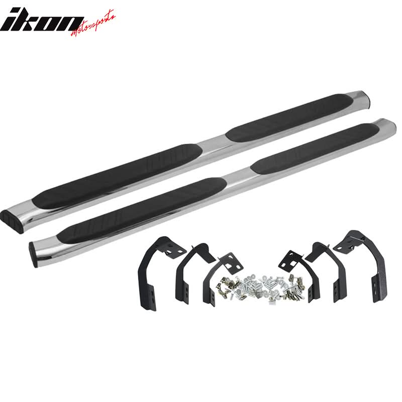 2004-2014 Ford F150 Extended Cab OE Silver Black Running Board Steel